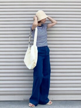 「PHILLY（フィリー）のアイテム（帽子）」を使った、SIZUさん（レディース・156cm）の夏コーディネート