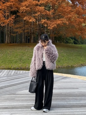 「アイテム（ビューティーグッズ）」を使った、SIZUさん（レディース・156cm）の秋コーディネート