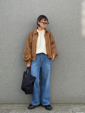 「アイテム（ネックレス）」を使った、SIZUさん（レディース・156cm）の秋コーディネート