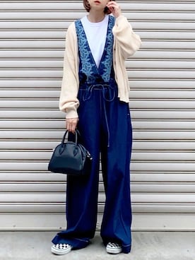 「URBAN RESEARCH Sonny Label（アーバンリサーチサニーレーベル）のアイテム（サロペット/オーバーオール）」を使った、SIZUさん（レディース・156cm）の夏コーディネート
