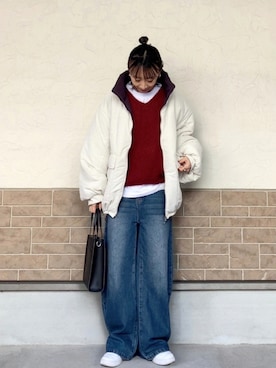 「HANNE（アン）のアイテム」を使った、SIZUさん（レディース・156cm）の冬コーディネート