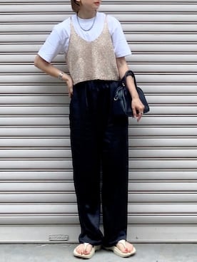 「FREAK'S STORE（フリークスストア）のアイテム（ボストンバッグ）」を使った、SIZUさん（レディース・156cm）の夏コーディネート