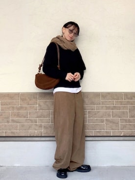 「Re:EDIT（リエディ）のアイテム（その他パンツ）」を使った、SIZUさん（レディース・156cm）の冬コーディネート