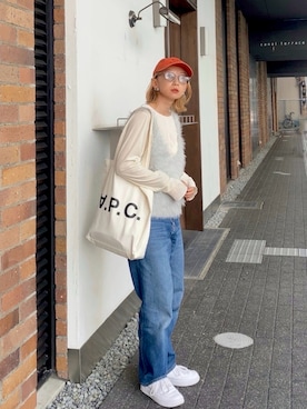 「FREAK'S STORE（フリークスストア）のアイテム（キャップ）」を使った、SIZUさん（レディース・156cm）の秋コーディネート