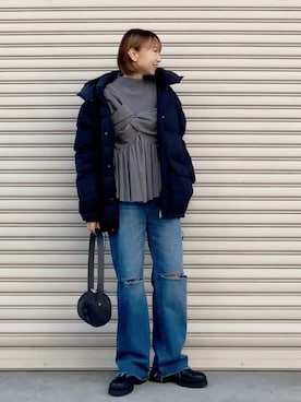 「タートルネック」｜「アイテム（キャミソール）」を使った、SIZUさん（レディース・156cm）の冬コーディネート