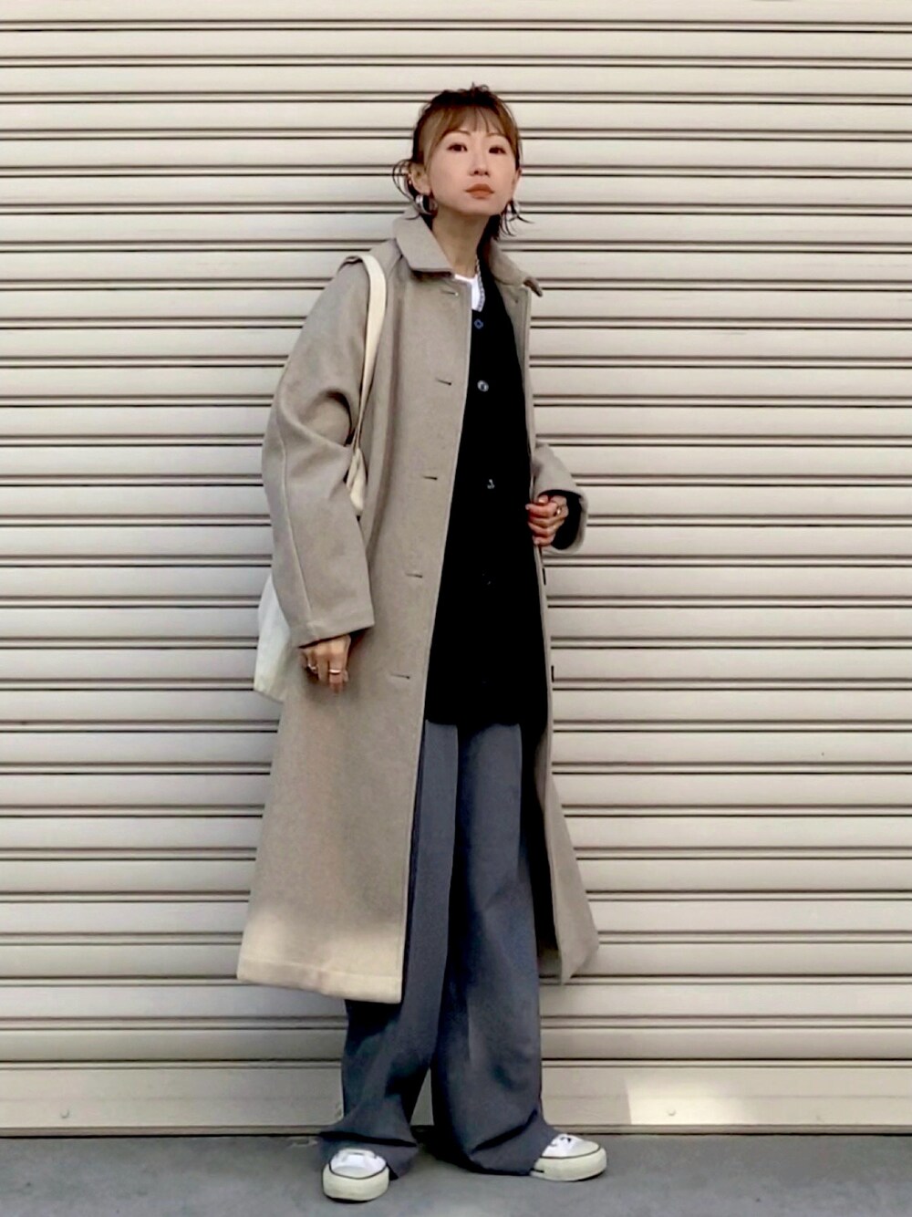 ANGIE ステンカラーコート ウールライクステンカラーコート
