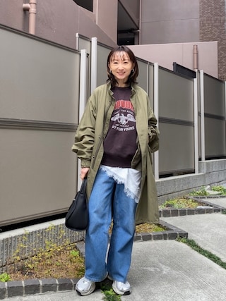 「BEAMS BOY（ビームスボーイ）の【1/15再値下げ】ソロテックス M-65 パーカ（モッズコート）」を使った、SIZUさん（レディース・156cm）の春コーディネート