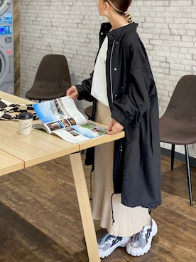 「秋先取りコーデ」｜「アイテム（ミリタリージャケット）」を使った、SIZUさん（レディース・156cm）の秋コーディネート