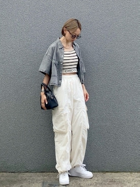 「FREAK'S STORE（フリークスストア）のアイテム（ボストンバッグ）」を使った、SIZUさん（レディース・156cm）の夏コーディネート