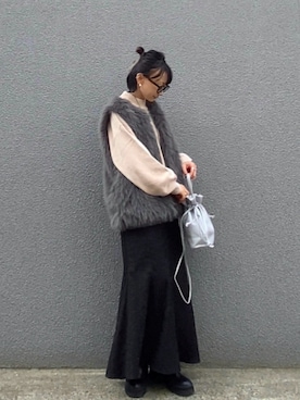 「アイテム（ベスト）」を使った、SIZUさん（レディース・156cm）の秋コーディネート