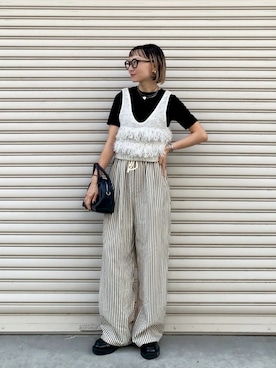 「アイテム（ベスト）」を使った、SIZUさん（レディース・156cm）の秋コーディネート