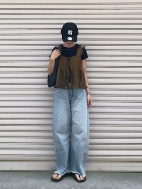 「アイテム（ショルダーバッグ）」を使った、SIZUさん（レディース・156cm）の夏コーディネート