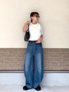 「ROSE BUD（ローズバッド）のアイテム」を使った、SIZUさん（レディース・156cm）の夏コーディネート