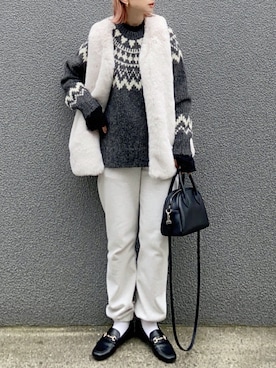 「ファーベスト」｜「アイテム（スウェットパンツ）」を使った、SIZUさん（レディース・156cm）の秋コーディネート