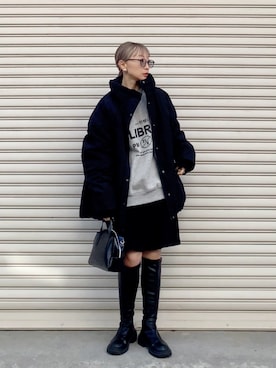 「tiptop（ティップトップ）のアイテム（ブルゾン）」を使った、SIZUさん（レディース・156cm）の冬コーディネート