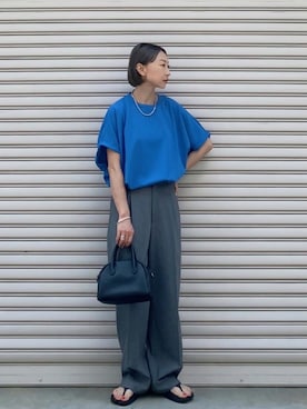 「FREAK'S STORE（フリークスストア）のアイテム（ボストンバッグ）」を使った、SIZUさん（レディース・156cm）の夏コーディネート