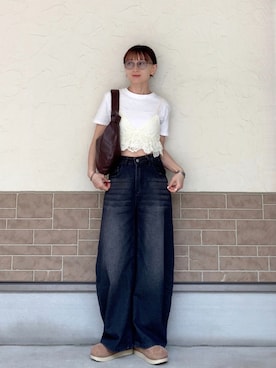 「アイテム（日焼け止め/UVケア）」を使った、SIZUさん（レディース・156cm）の春コーディネート