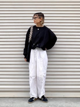 「アイテム（メガネ）」を使った、SIZUさん（レディース・156cm）の秋コーディネート