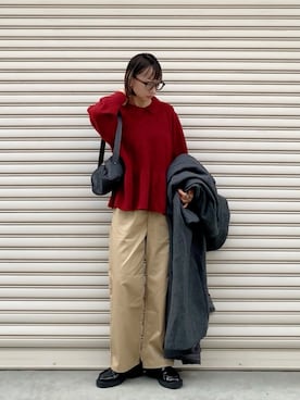 「アイテム（メガネ）」を使った、SIZUさん（レディース・156cm）の秋コーディネート