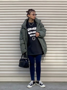 「RONEL（ロネル）のアイテム」を使った、SIZUさん（レディース・156cm）の冬コーディネート