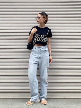 「tiptop（ティップトップ）のアイテム」を使った、SIZUさん（レディース・156cm）の夏コーディネート