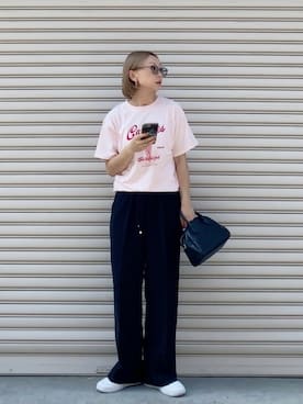 「FREAK'S STORE（フリークスストア）のアイテム（ボストンバッグ）」を使った、SIZUさん（レディース・156cm）の夏コーディネート