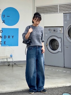 「アイテム（シュシュ）」を使った、SIZUさん（レディース・156cm）の秋コーディネート