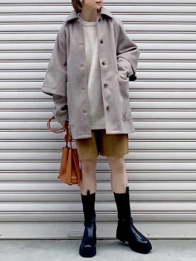 「PHILLY（フィリー）のアイテム（パンツ）」を使った、SIZUさん（レディース・156cm）の冬コーディネート