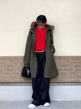 「HANNE（アン）のアイテム」を使った、SIZUさん（レディース・156cm）の冬コーディネート