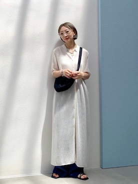 「UNIQLO（ユニクロ）のアイテム（ワンピース/ドレス）」を使った、SIZUさん（レディース・156cm）の夏コーディネート