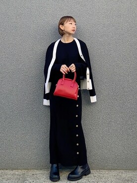 「Lilysilk(リリーシルク)のアイテム」を使った、SIZUさん(レディース・156cm)の冬コーディネート