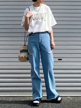 「SHAKA（シャカ）のアイテム」を使った、SIZUさん（レディース・156cm）の春コーディネート