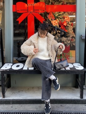 「ファーコート」｜「アイテム（ジャケット/アウター）」を使った、SIZUさん（レディース・156cm）の冬コーディネート