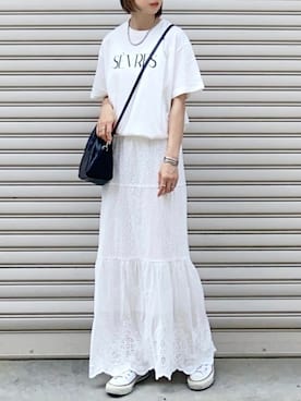 「Simplicite（サンプリシテ）のアイテム」を使った、SIZUさん（レディース・156cm）の夏コーディネート