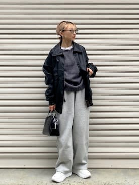 「tiptop（ティップトップ）のアイテム（ブルゾン）」を使った、SIZUさん（レディース・156cm）の秋コーディネート