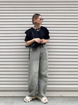 「アイテム（サンダル）」を使った、SIZUさん（レディース・156cm）の夏コーディネート