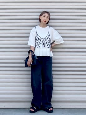 「SHAKA（シャカ）のアイテム」を使った、SIZUさん（レディース・156cm）の夏コーディネート