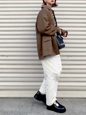 「MACKINTOSH PHILOSOPHY（ﾏｯｷﾝﾄｯｼｭ ﾌｨﾛｿﾌｨｰ）のアイテム」を使った、SIZUさん（レディース・156cm）の冬コーディネート