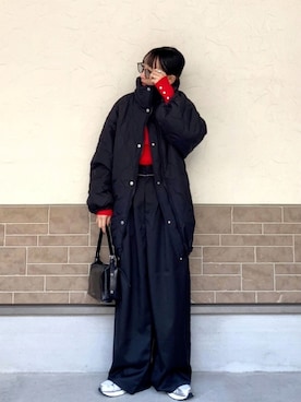 「Re:EDIT（リエディ）のアイテム」を使った、SIZUさん（レディース・156cm）の冬コーディネート