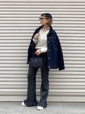 「アイテム（メガネ）」を使った、SIZUさん（レディース・156cm）の秋コーディネート