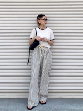 「アイテム（メガネ）」を使った、SIZUさん（レディース・156cm）の夏コーディネート