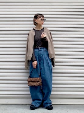 「アイテム（MA-1）」を使った、SIZUさん（レディース・156cm）の秋コーディネート