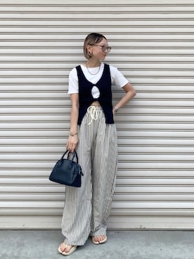 「アイテム（サングラス）」を使った、SIZUさん（レディース・156cm）の夏コーディネート