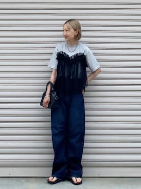 「FREAK'S STORE（フリークスストア）のアイテム（ボストンバッグ）」を使った、SIZUさん（レディース・156cm）の夏コーディネート