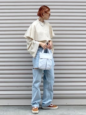 「LAUIR（ラウアー）のアイテム（シャツ/ブラウス）」を使った、SIZUさん（レディース・156cm）の秋コーディネート