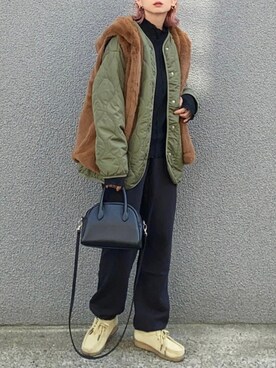 「GRL（グレイル）のアイテム（ミリタリージャケット）」を使った、SIZUさん（レディース・156cm）の秋コーディネート