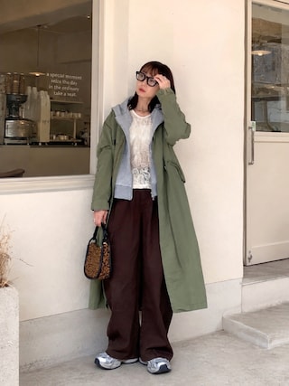 「Eclat one(エクラワン)の【Eclat one】コードレース デザイン タンクトップ(タンクトップ)」を使った、SIZUさん(レディース・156cm)の秋コーディネート
