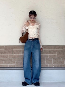 「ROSE BUD（ローズバッド）のアイテム」を使った、SIZUさん（レディース・156cm）の夏コーディネート