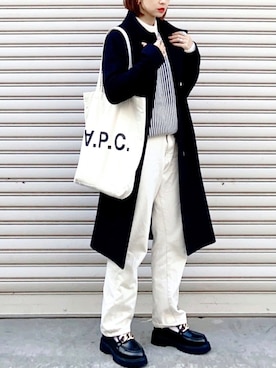 「厚底」｜「アイテム（その他アウター）」を使った、SIZUさん（レディース・156cm）の秋コーディネート