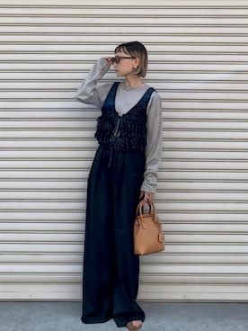 「キレイめコーデ」｜「アイテム（サンダル）」を使った、SIZUさん（レディース・156cm）の秋コーディネート